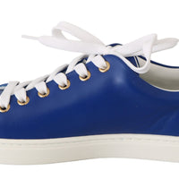 Blue Leather Gold Red Heart  Shoes Sneakers