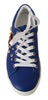 Blue Leather Gold Red Heart  Shoes Sneakers