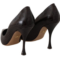 Brown Leather Heels Pumps Heels Shoes