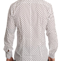 Black Polka Dot MARTINI White Cotton Shirt