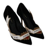 Black Velvet Amari Heart Pumps Shoes