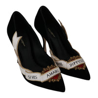 Black Velvet Amari Heart Pumps Shoes