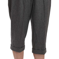 Wool Cropped Trouser Pleated Pant