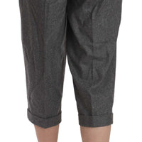 Wool Cropped Trouser Pleated Pant