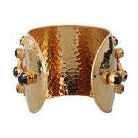 Gold Bronze Black Crystal Bangle Cuff Sicily