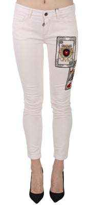 White Queen Of Hearts White Skinny Jeans