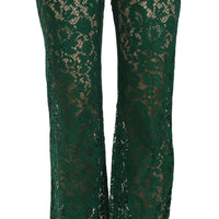 Floral Lace Green Palazzo Trouser Pants