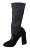 Black Crystal Mary Janes Booties Shoes