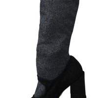 Black Crystal Mary Janes Booties Shoes