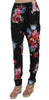 Floral Print Silk Pyjama Style Tapered Pants