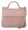 Pink Woven Fiber Shoulder Purse Borse Satchel SICILY Bag