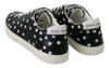 Black Leather Polka Dots Sneakers Shoes