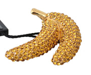 Banana Gold Yellow Brass Crystal Catwalk Pin Brooch