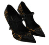 Black Leather High Heels Women Pumps Shoes