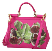 Pink Fig Fruit Shoulder Purse Borse SICILY Leather Bag