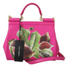 Pink Fig Fruit Shoulder Purse Borse SICILY Leather Bag