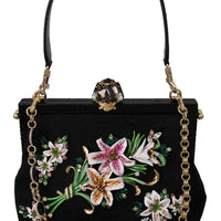 Black Floral Crystal Shoulder Borse VANDA  Purse