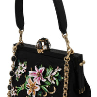 Black Floral Crystal Shoulder Borse VANDA  Purse