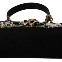 Black Floral Crystal Shoulder Borse VANDA  Purse