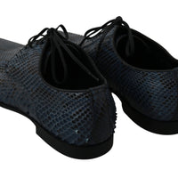 Blue Python Leather Snakeskin Dress Shoes