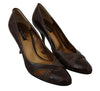 Brown Heels Women Pumps Leather Shoes