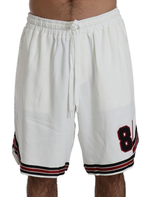White Jersey Casual Sweatshorts Sport Shorts