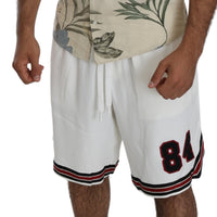 White Jersey Casual Sweatshorts Sport Shorts