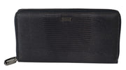 Gray Zip Aound Mens Continental Clutch Leather Wallet