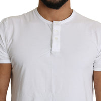 White Henley Stretch Top Mens Underwear T-shirt