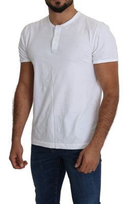 White Henley Stretch Top Mens Underwear T-shirt