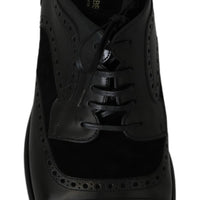 Black Leather Dress Formal Wingtip Shoes