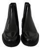 Black Leather Boots Stretch Mens  Shoes