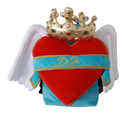 Red Blue Heart Wings DG Crown School Backpack