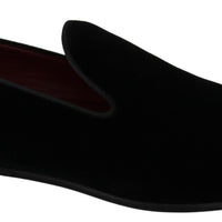 Black Velvet Flats Slipper Mens  Loafers Shoes