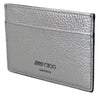Aarna  Silver Leather Card Slot Holder