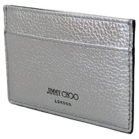 Aarna  Silver Leather Card Slot Holder