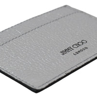 Aarna  Silver Leather Card Slot Holder