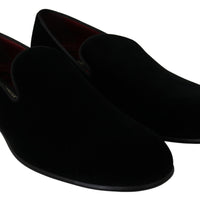 Black Velvet Flats Slipper Mens  Loafers Shoes