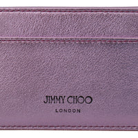 Aarna Purple Leather Card Slot Holder