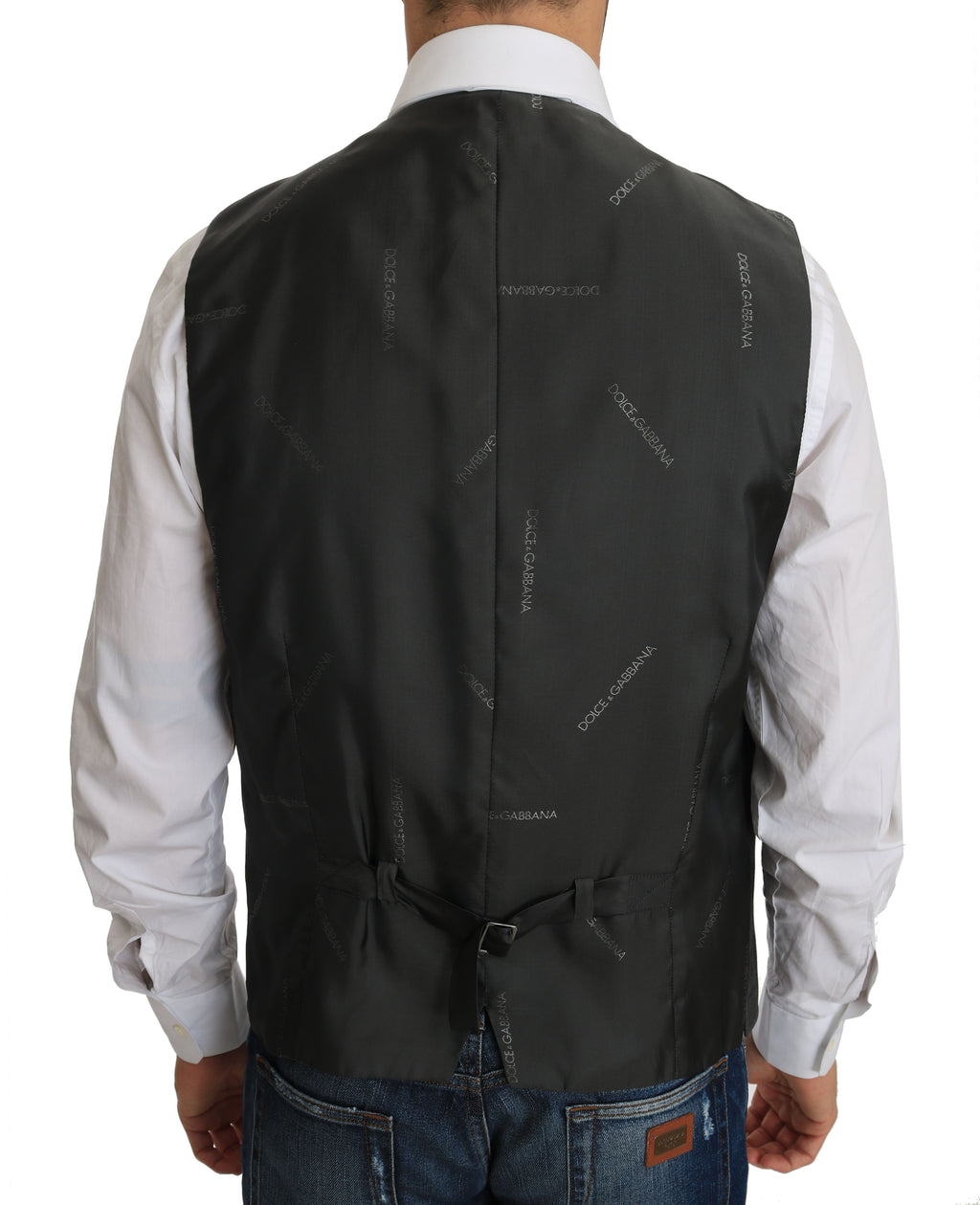 Gray Wool STAFF Checkered Stretch Vest