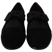 Black Velvet Bow Dress Mens Loafers Shoes