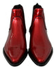 Red Patent Leather Boots Stretch Shoes
