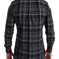 Gray Plaid Casual Cotton MARTINI Shirt