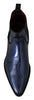 Blue Patent Leather Boots Stretch Shoes