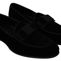 Black Velvet Flats Dress Loafers Shoes