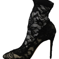 Black Taormina Lace Socks Boots Shoes Pumps