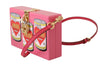Pink Clutch Box Shoulder Hand Bag Purse Wooden AMORE