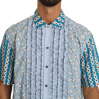 Blue Deck Of Card Formal Cotton Dress Shirt