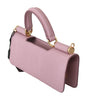 Pink Leather Push Button Accessory Micro Bag