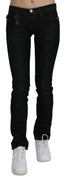 Black Mid Waist Skinny Denim Cotton Jeans